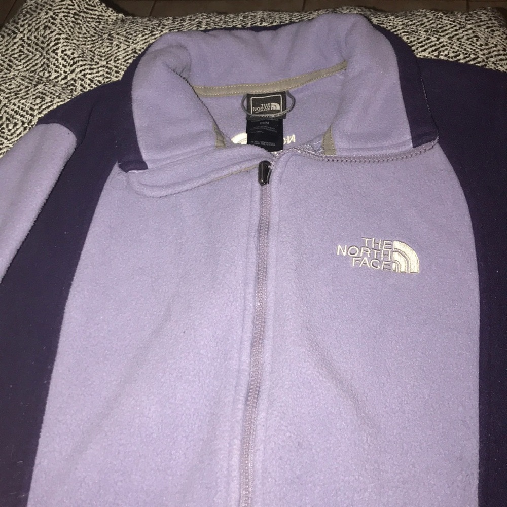 Purple fleece fuzzy sweater.